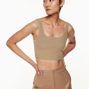 Aritzia Babaton Sculpt Knit Squareneck Cropped Tank